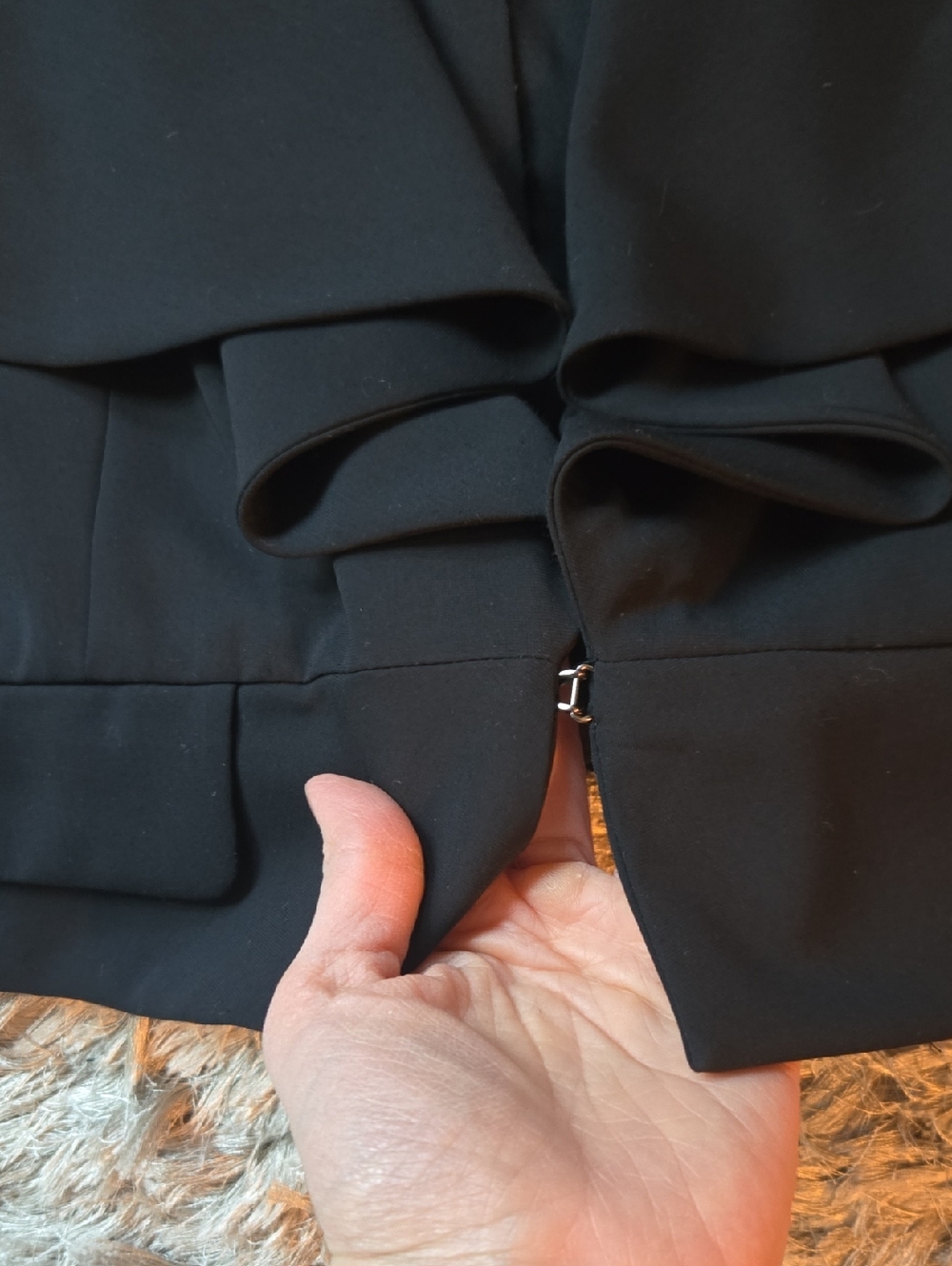BCBGMaxAzria Cropped Black Draped Open-Front Blazer - Picture 7 of 14